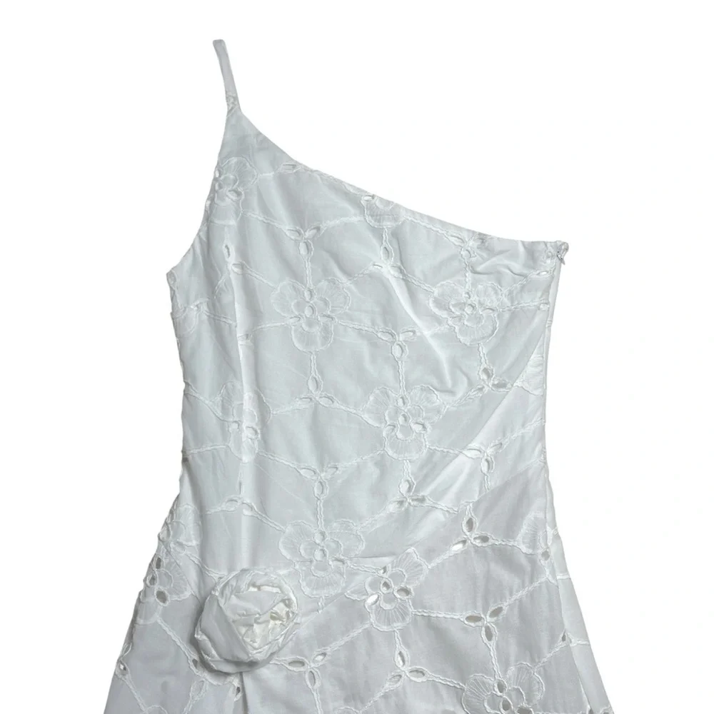 Free People Laagam White Cotton Bella Eyelet Midi Dress Womens S